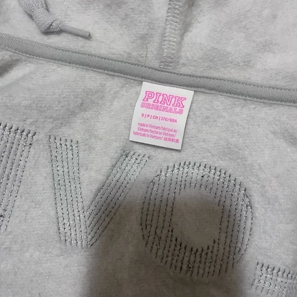 PINK ORIGINALS Victoria's Secret Heather Gray Hoodie with Sequin and Glitter - Picture 2 of 4